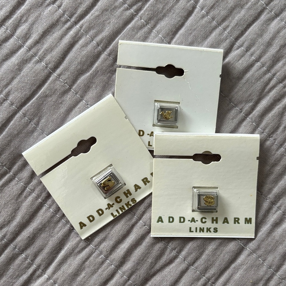 Gold and Silver Add-A-Charm Links $ S Peace Dove